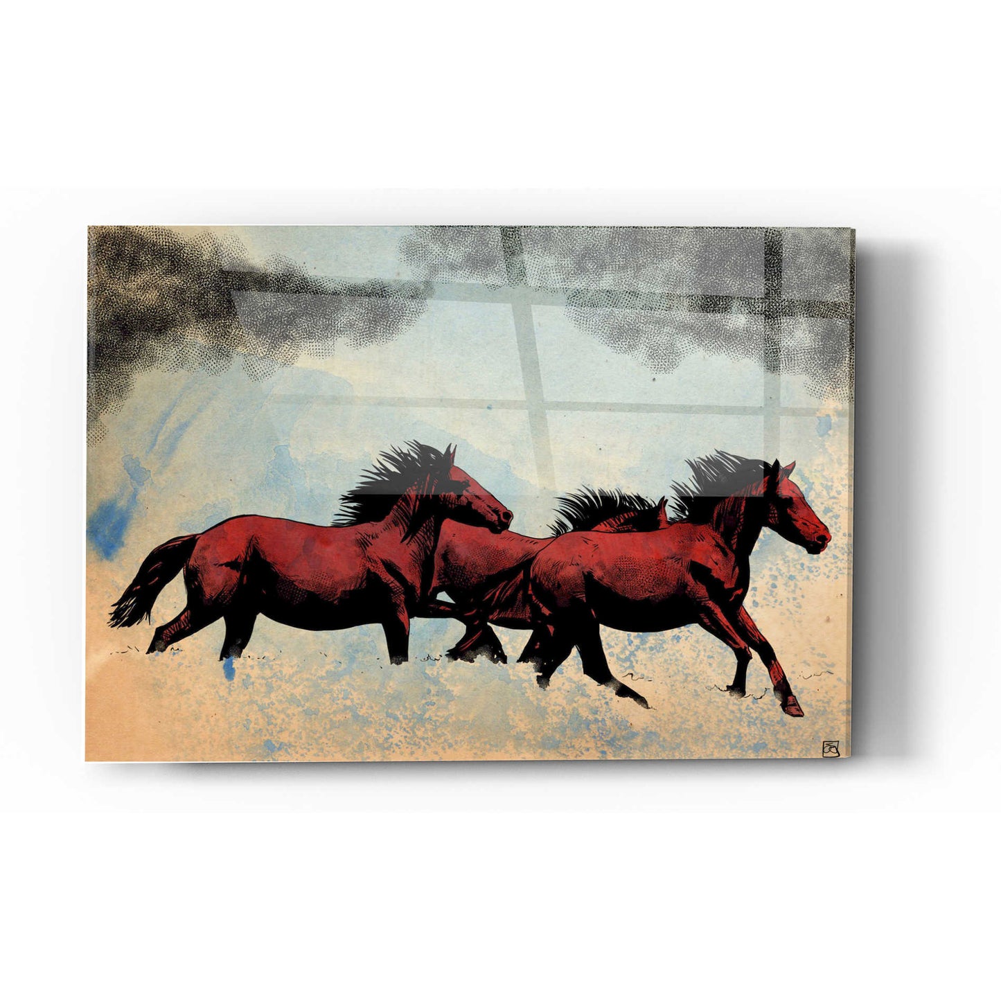 Epic Art "Horses" by Giuseppe Cristiano, Acrylic Glass Wall Art,12x16