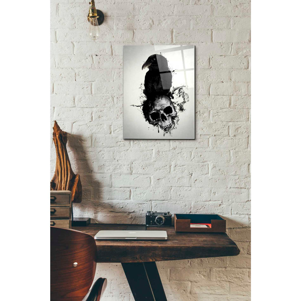 Epic Art 'Raven and Skull' by Nicklas Gustafsson, Acrylic Glass Wall Art,12x16