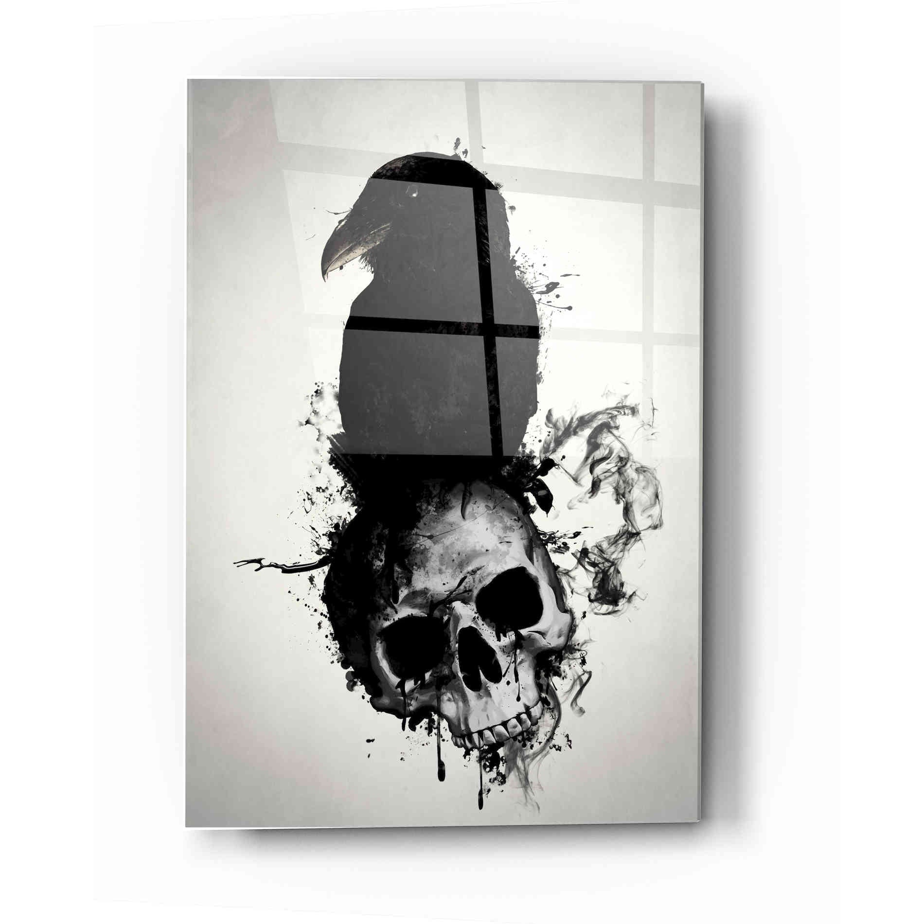 Epic Art 'Raven and Skull' by Nicklas Gustafsson, Acrylic Glass Wall Art,12x16