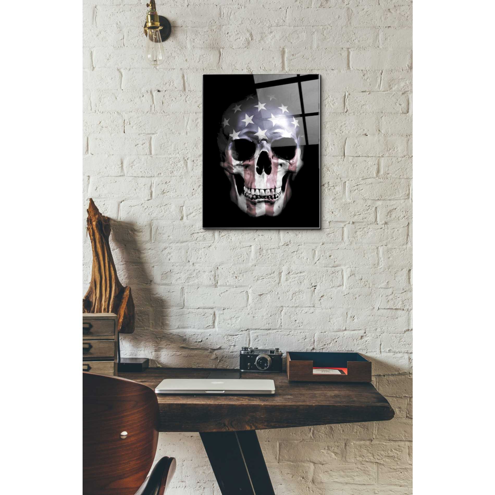 Epic Art 'American Skull' by Nicklas Gustafsson, Acrylic Glass Wall Art,12x16