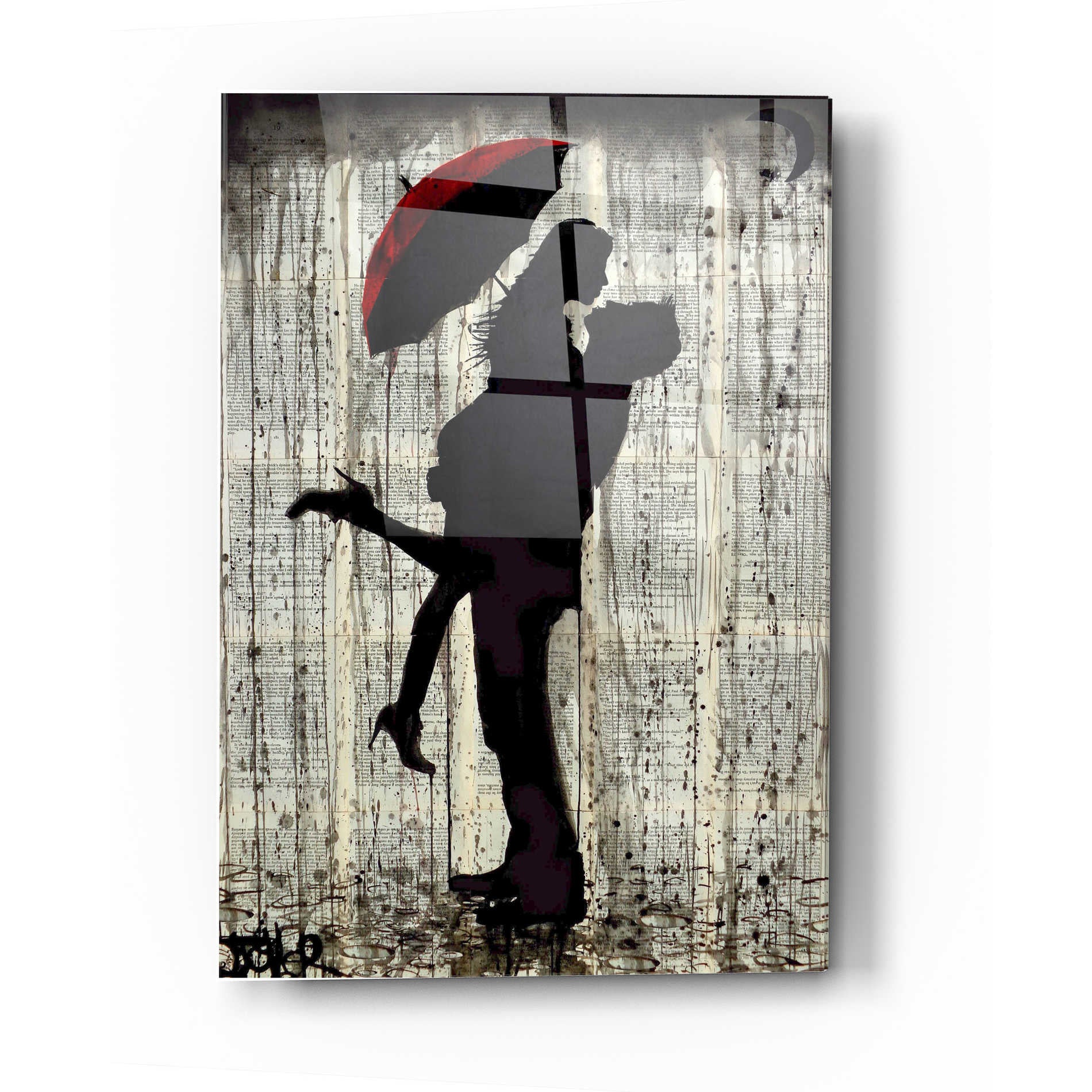 Epic Art 'Love and Rain' by Loui Jover, Acrylic Glass Wall Art,12 x 16