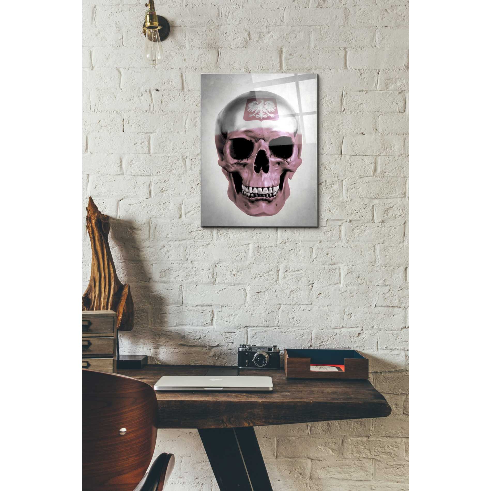 Epic Art 'Polish Skull-Grey' by Nicklas Gustafsson, Acrylic Glass Wall Art,12x16