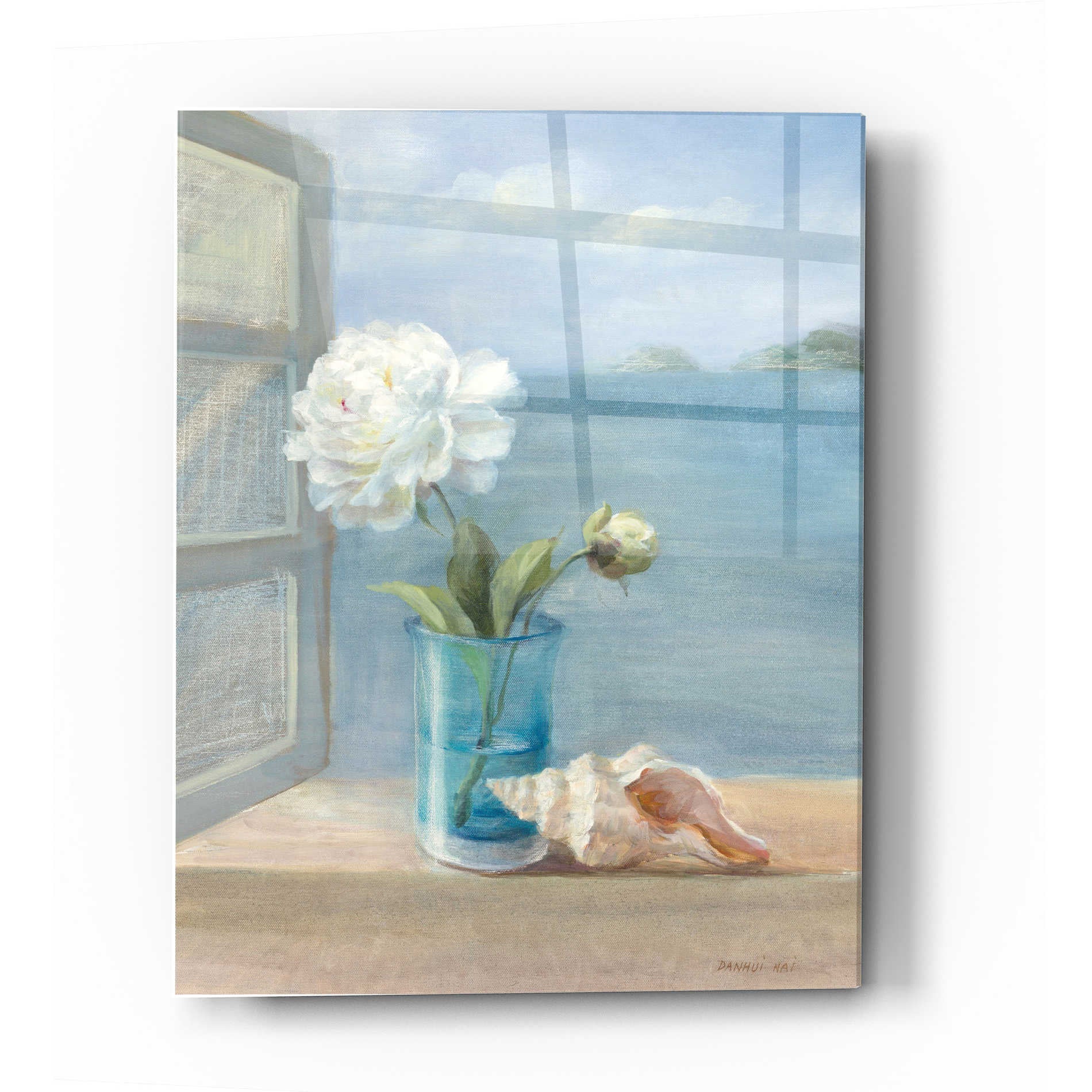 Epic Art 'Coastal Florals I' by Danhui Nai, Acrylic Glass Wall Art,12 x 16