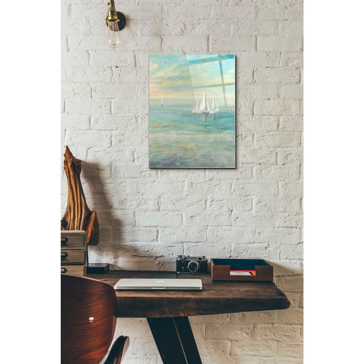 Epic Art 'Sunrise Sailboats II' by Danhui Nai, Acrylic Glass Wall Art,12 x 16