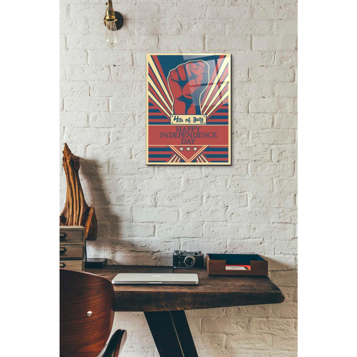 Epic Art 'Independence Day Fist' Acrylic Glass Wall Art,12x16