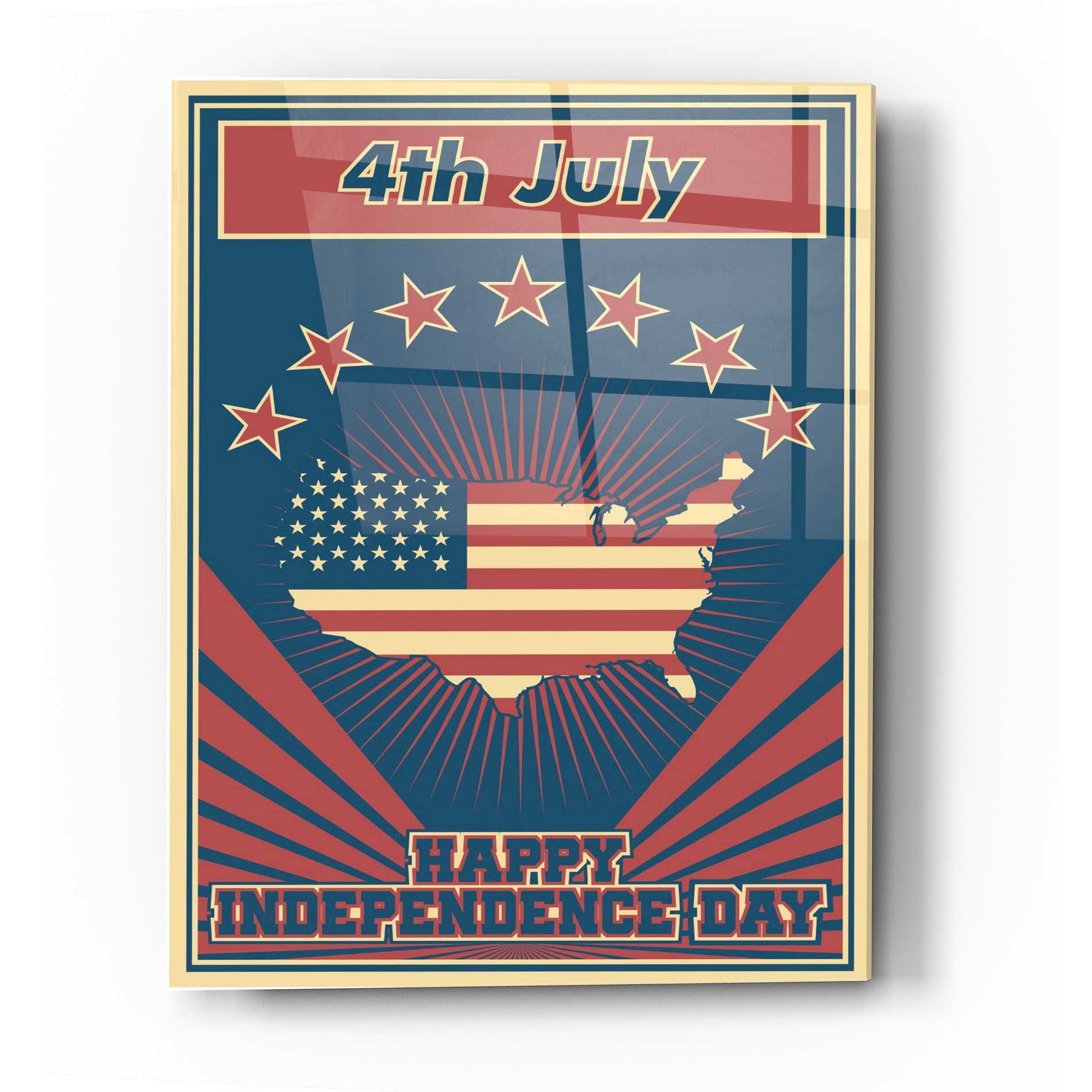 Epic Art 'Independence Day USA' Acrylic Glass Wall Art,12x16