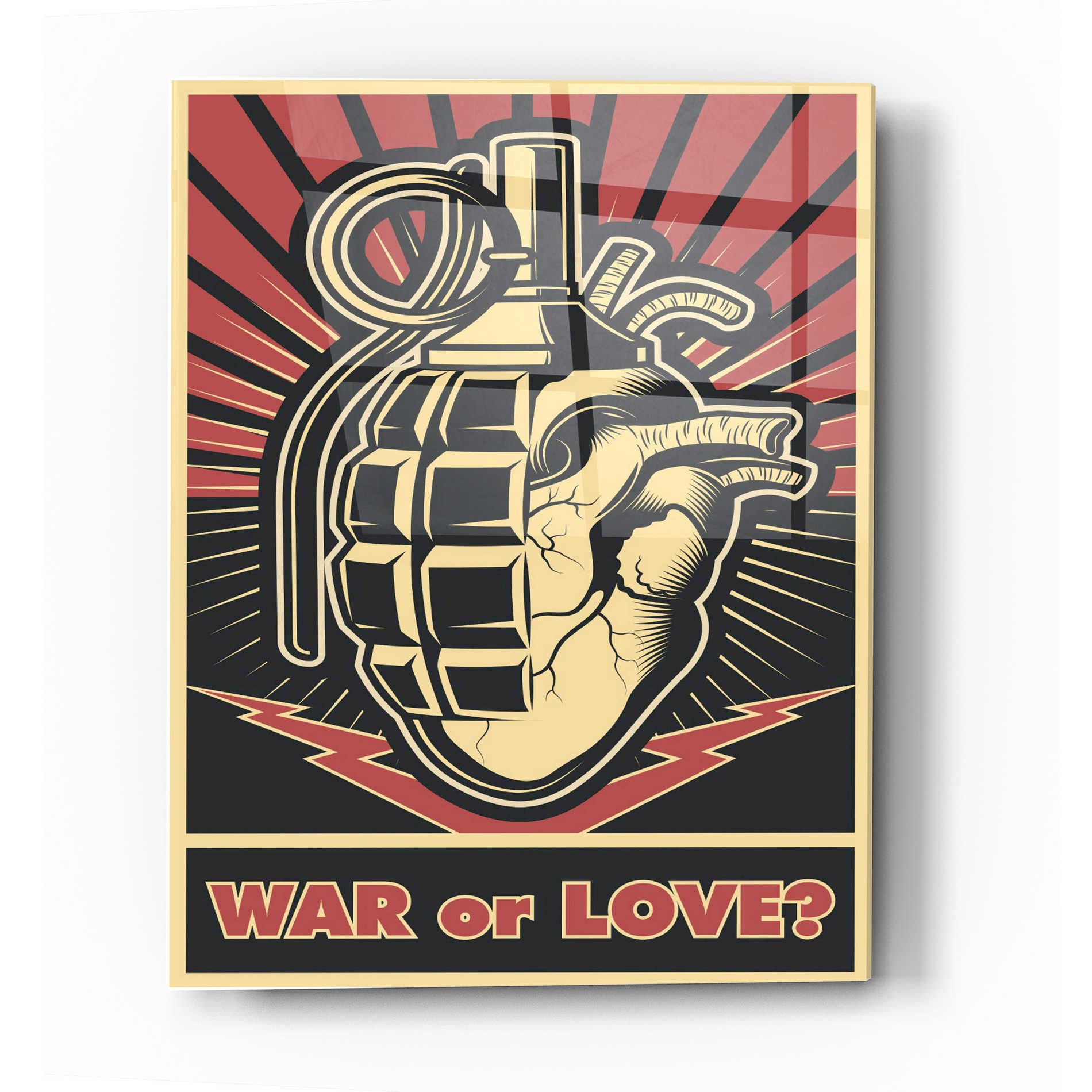 Epic Art 'War or Love' Acrylic Glass Wall Art,12x16