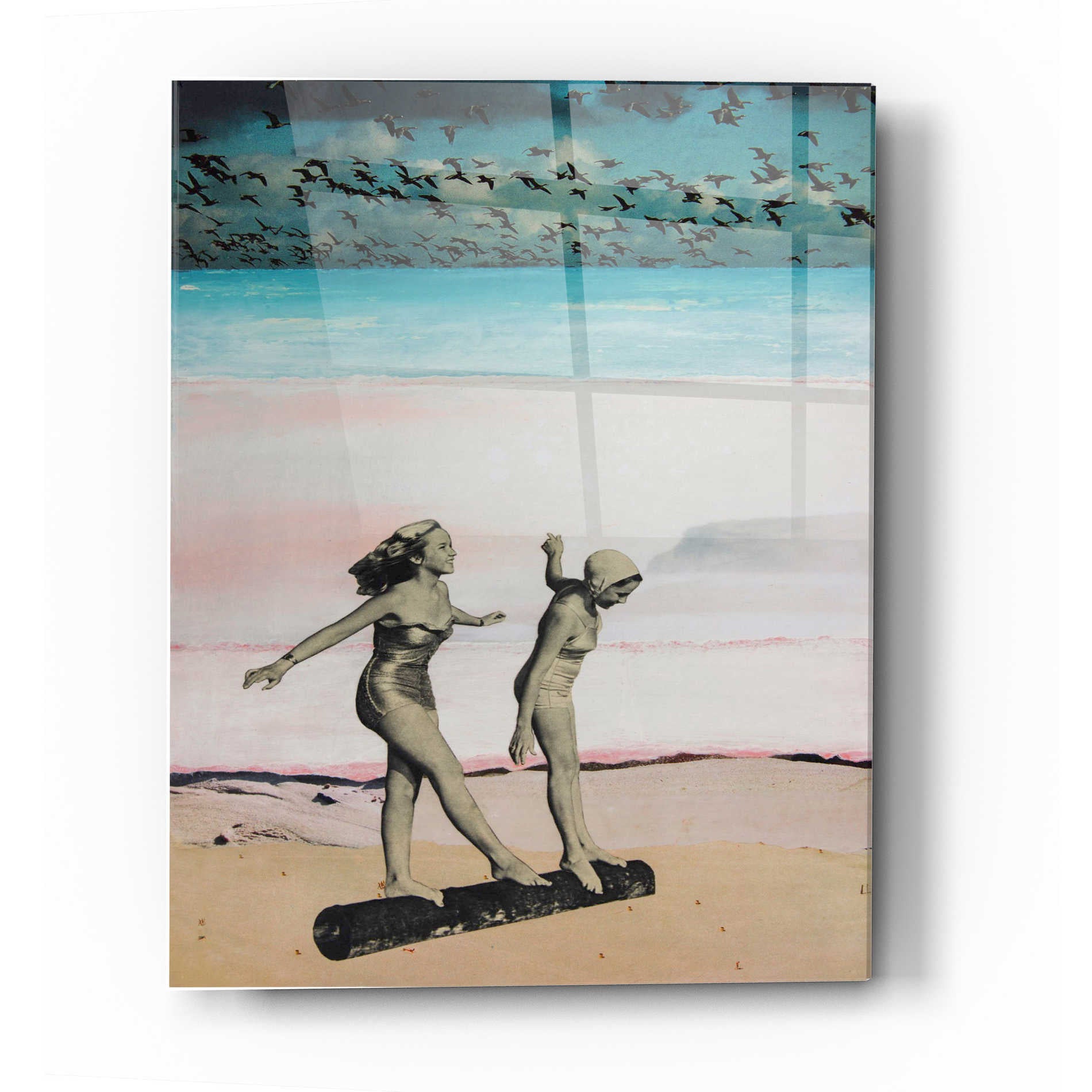 Epic Art 'BEACH GIRLS' by DB Waterman, Acrylic Glass Wall Art,12x16