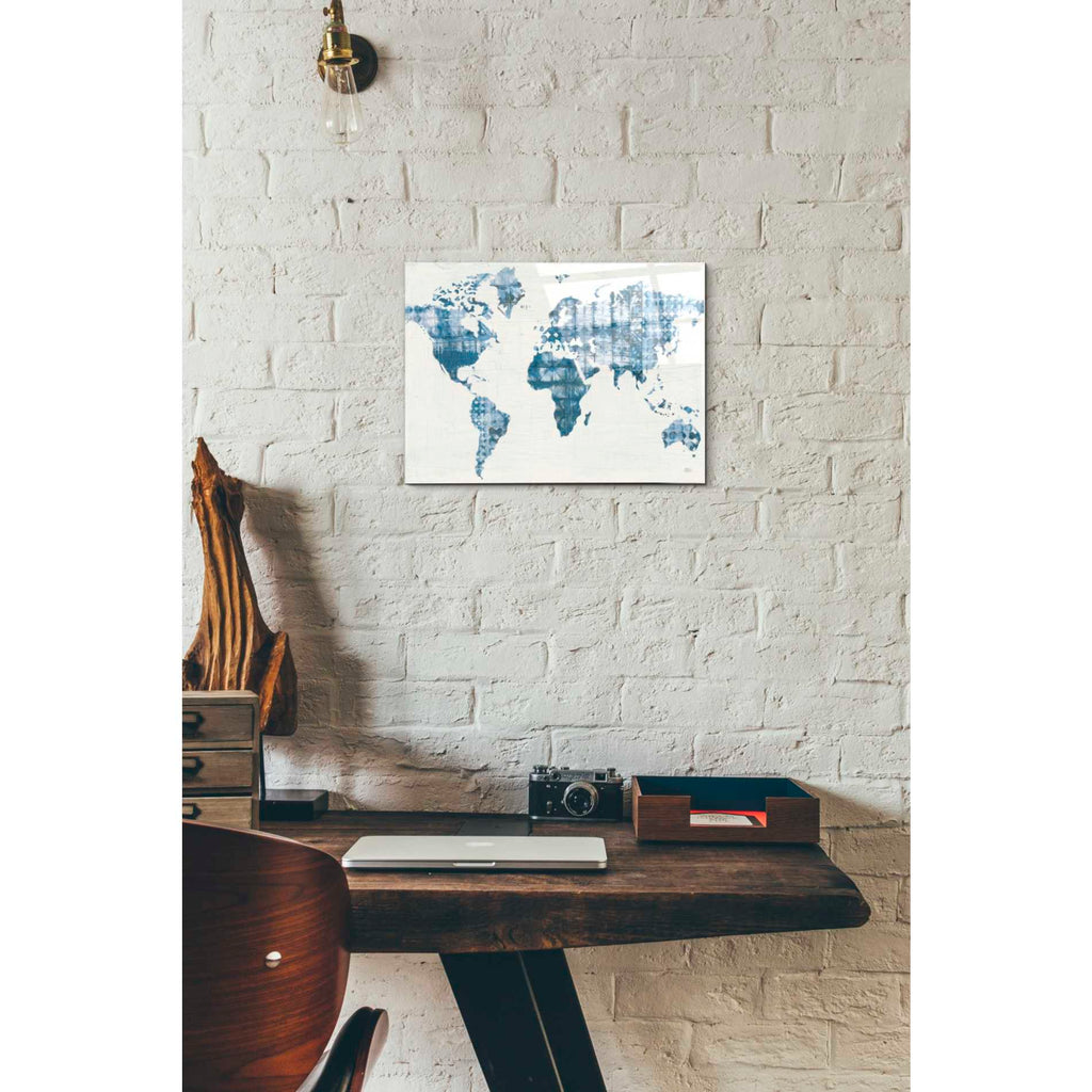 Epic Art 'Kanari Map Indigo' by Melissa Averinos, Acrylic Glass Wall Art,12 x 16