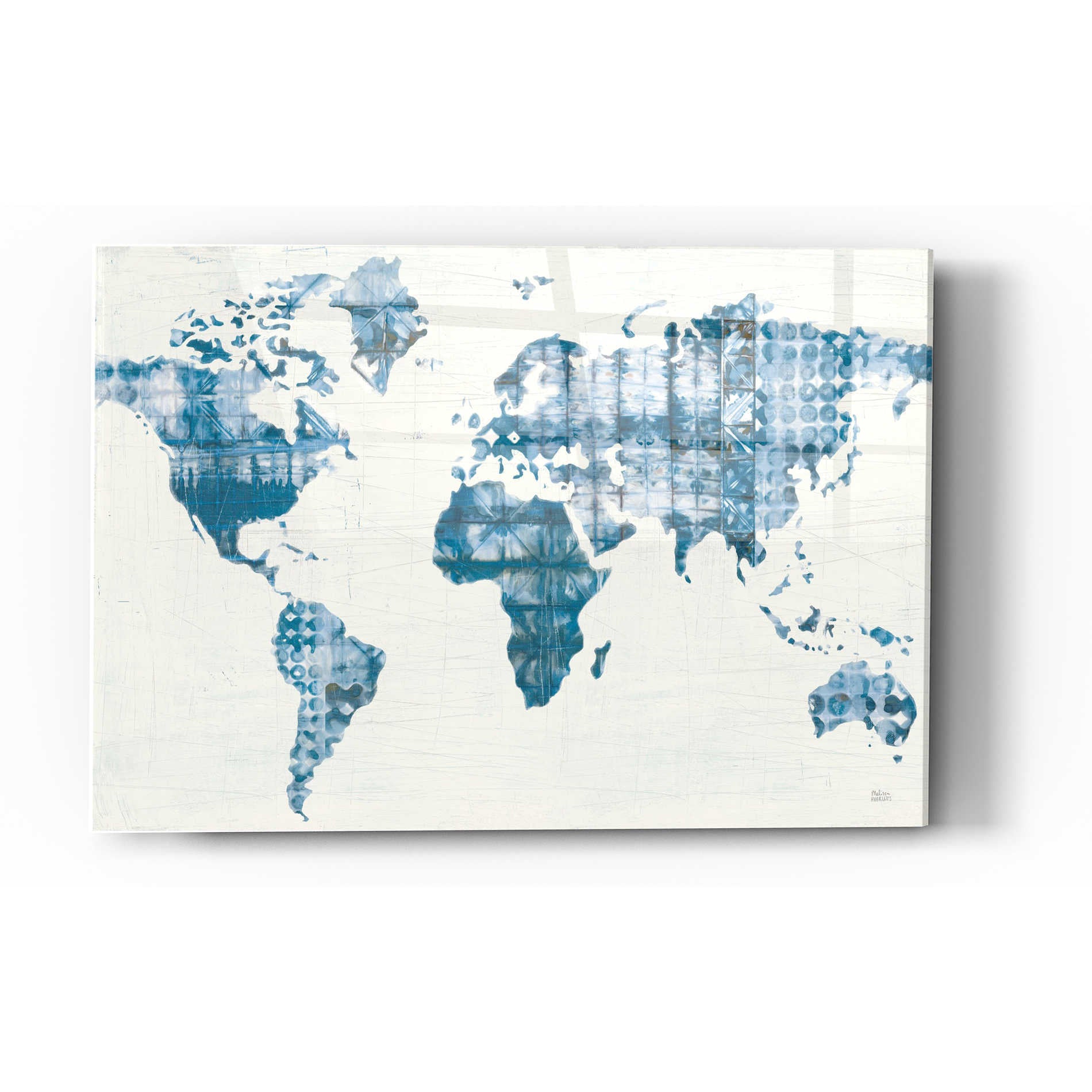 Epic Art 'Kanari Map Indigo' by Melissa Averinos, Acrylic Glass Wall Art,12 x 16