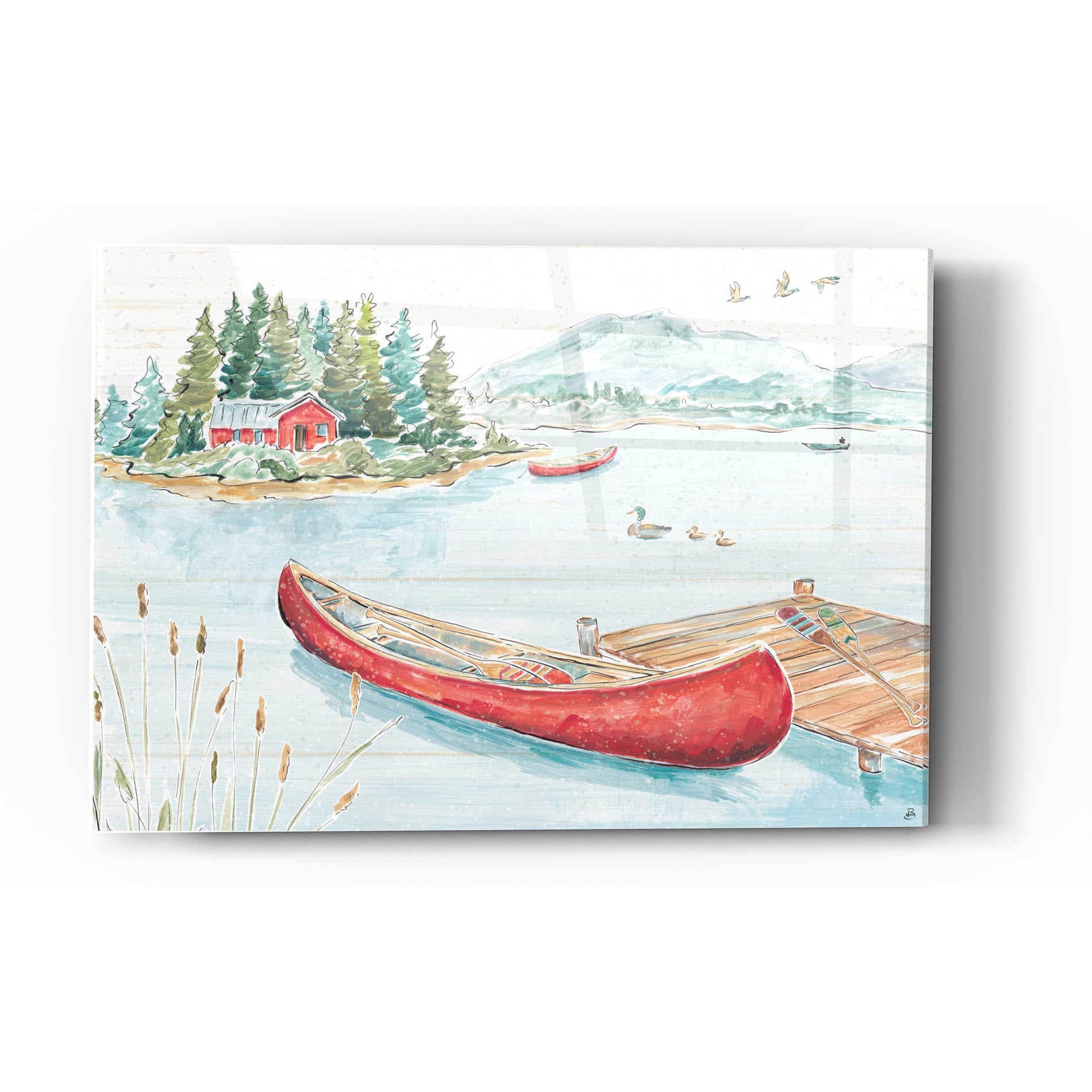 Epic Art 'Lake Moments II' by Daphne Brissonet, Acrylic Glass Wall Art,12 x 16