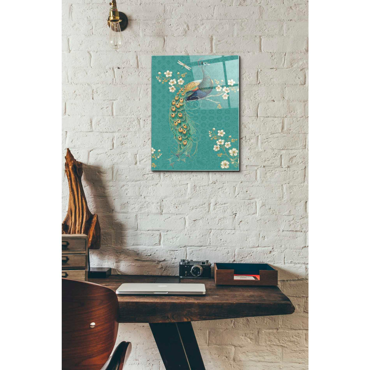 Epic Art 'Ornate Peacock IXD' by Daphne Brissonet, Acrylic Glass Wall Art,12 x 16