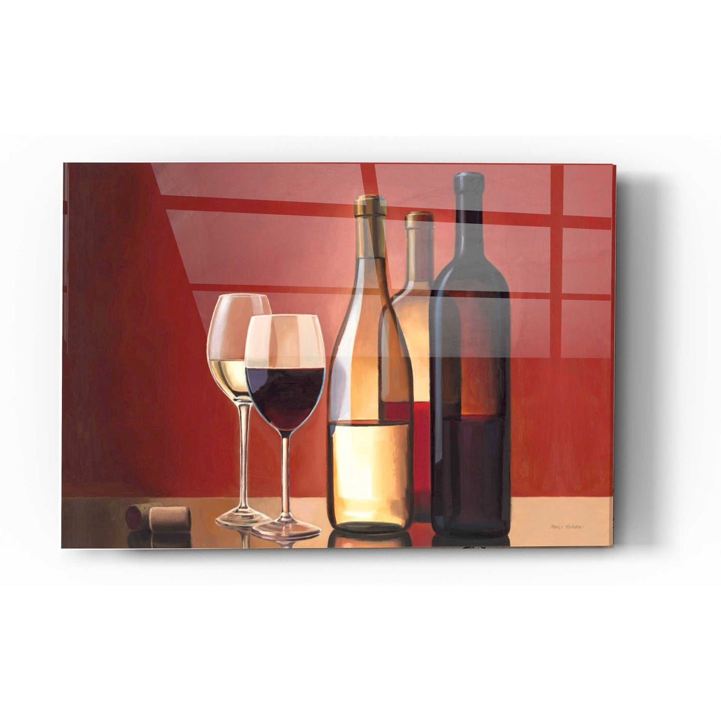 Epic Art 'Wine Trio' by Marco Fabiano, Acrylic Glass Wall Art,12 x 16