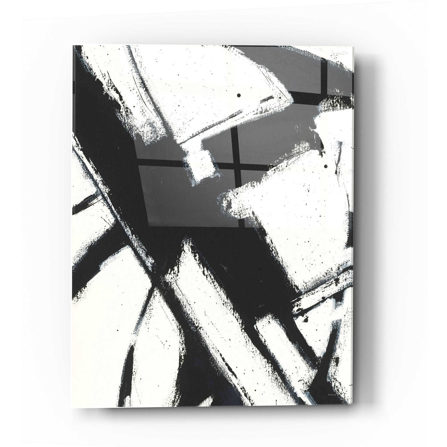 Epic Art 'Expression Abstract I White Crop' by Shirley Novak, Acrylic Glass Wall Art,12 x 16
