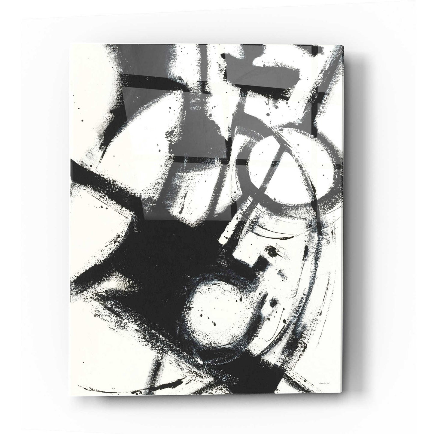 Epic Art 'Expression Abstract II White Crop' by Shirley Novak, Acrylic Glass Wall Art,12 x 16