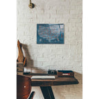 Epic Art 'US City Map on Wood Blue' by Michael Mullan, Acrylic Glass Wall Art,12 x 16