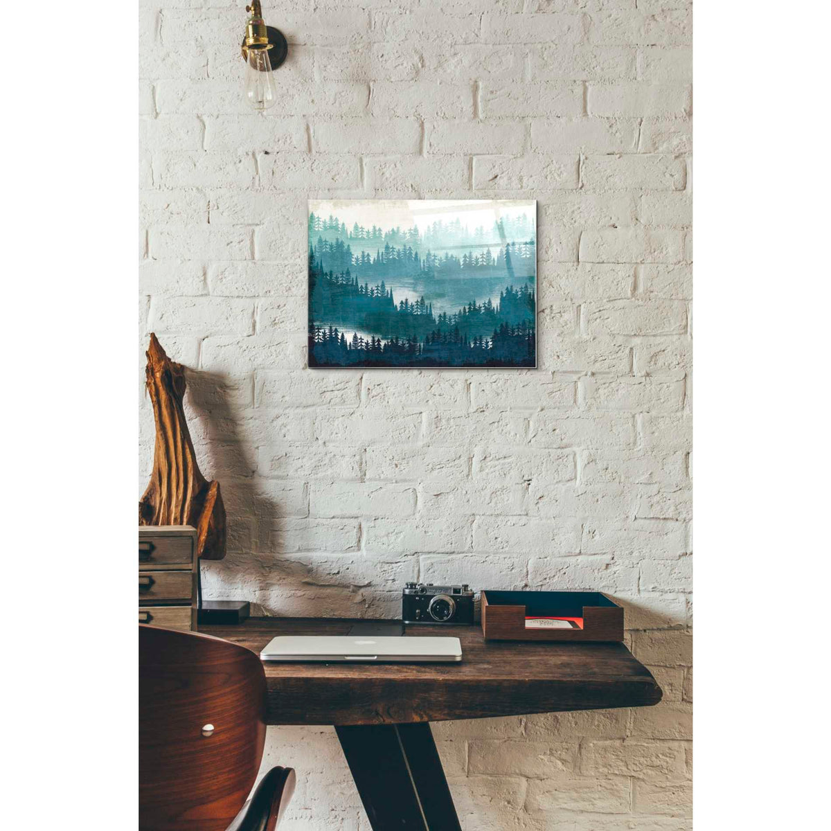 Epic Art 'Mountainscape Blue' by Michael Mullan, Acrylic Glass Wall Art,12 x 16