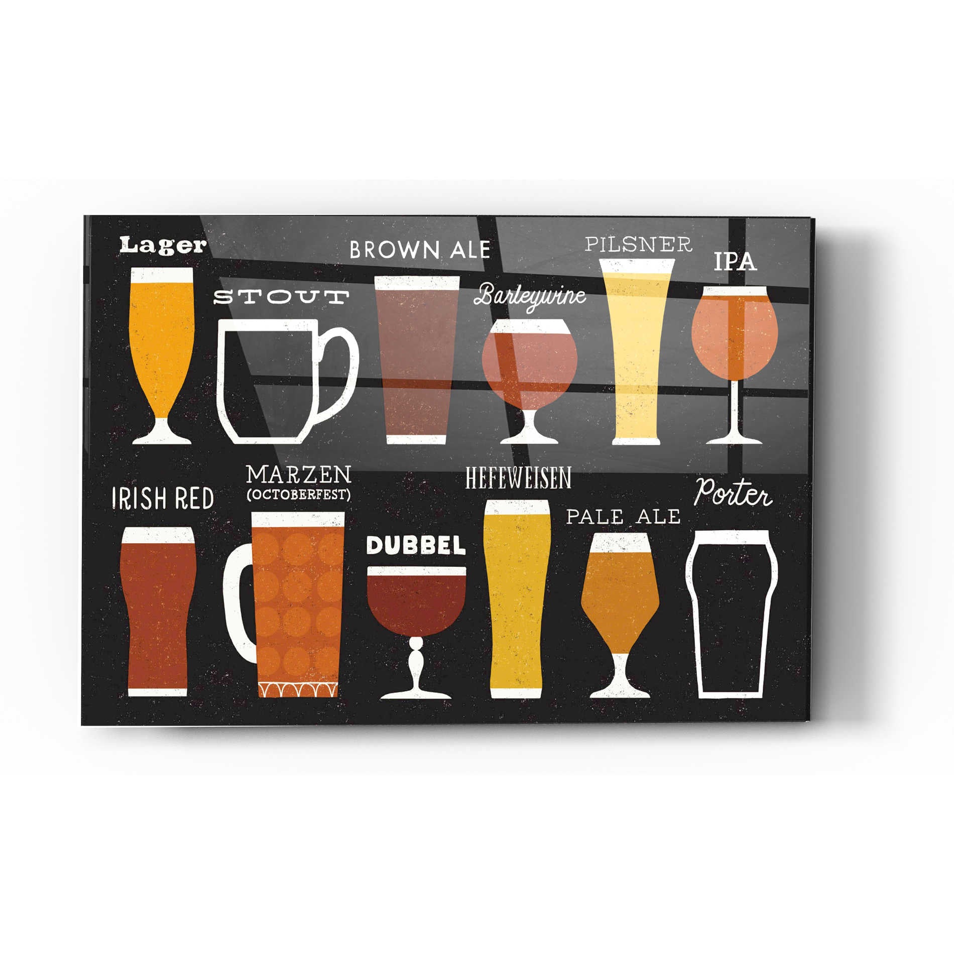 Epic Art 'Craft Beer List' by Michael Mullan, Acrylic Glass Wall Art,12 x 16
