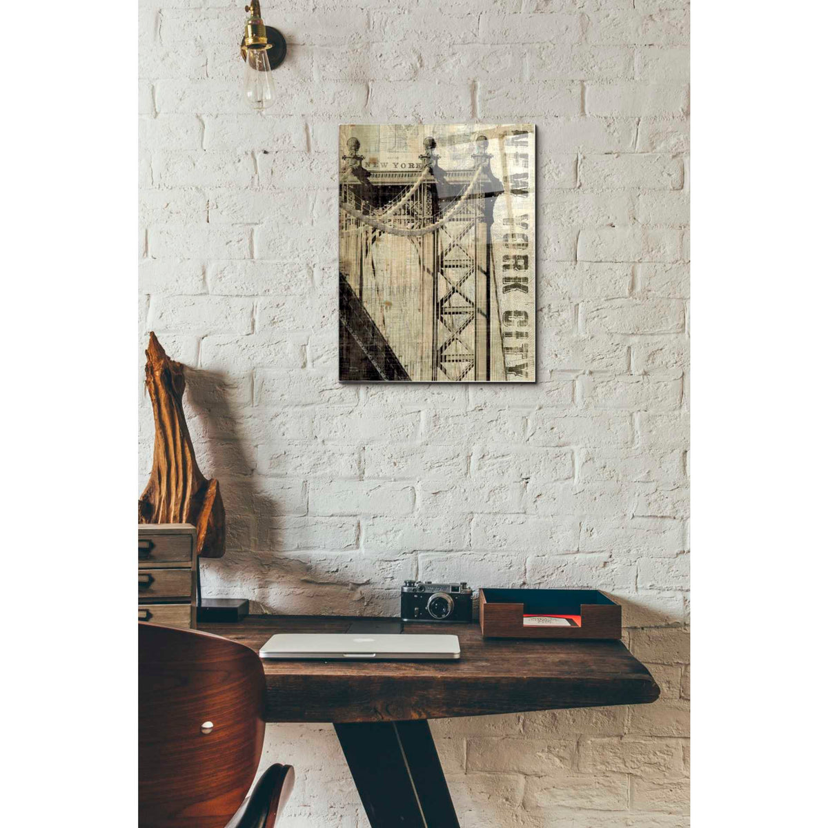 Epic Art 'Vintage NY Manhattan Bridge' by Michael Mullan, Acrylic Glass Wall Art,12 x 16