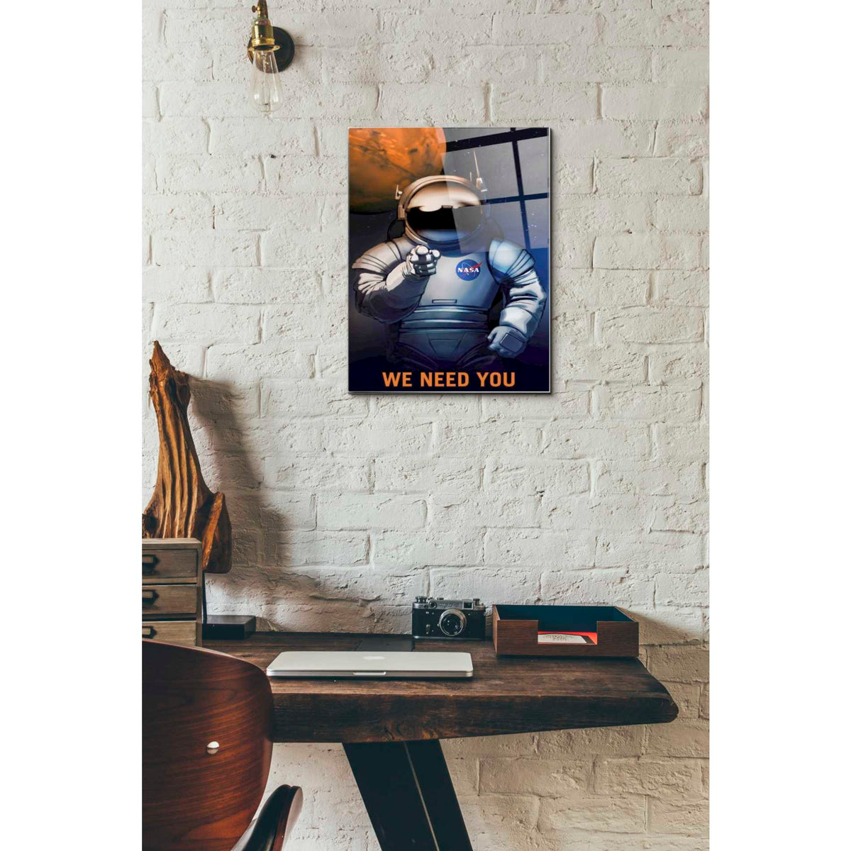 Epic Art 'Mars Explorer Series: We Need You' Space Acrylic Glass Wall Art,12 x 16