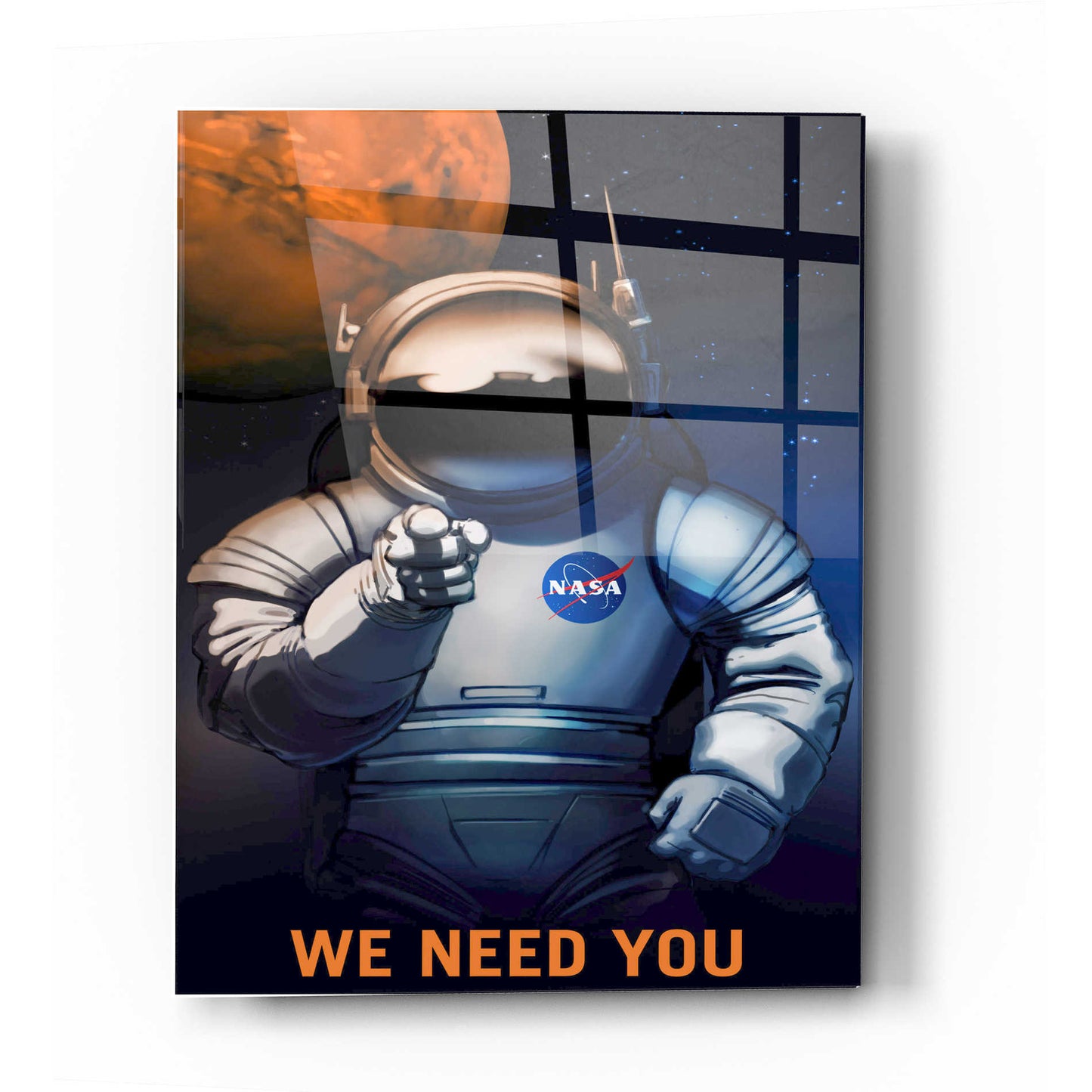 Epic Art 'Mars Explorer Series: We Need You' Space Acrylic Glass Wall Art,12 x 16