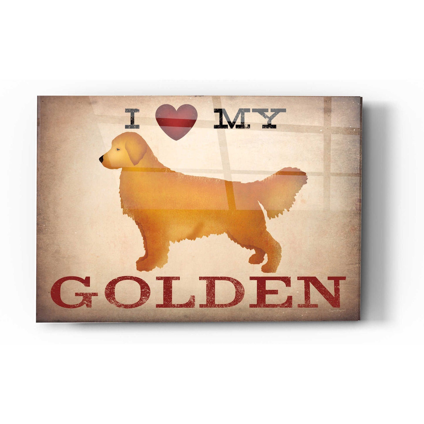 Epic Art 'Golden Dog at Show Love III' by Ryan Fowler, Acrylic Glass Wall Art,12x16