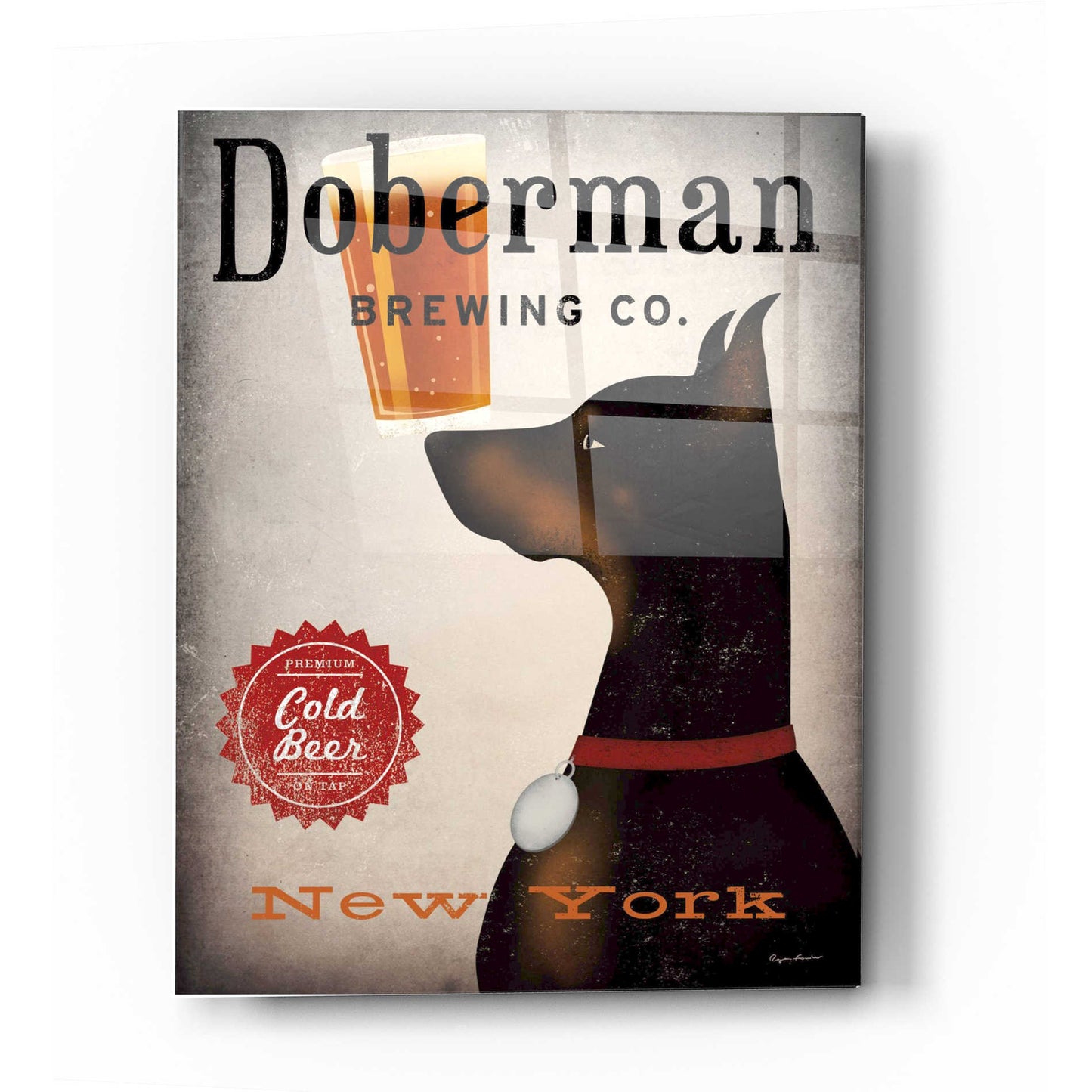 Epic Art 'Doberman Brewing Company NY' by Ryan Fowler, Acrylic Glass Wall Art,12x16