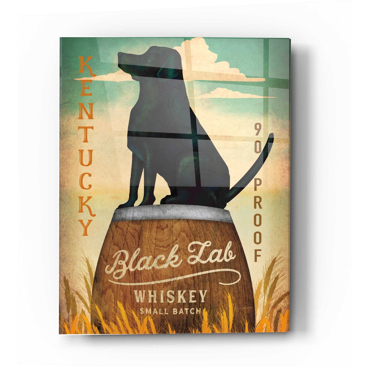 Epic Art 'Black Lab Whiskey Kentucky Crop' by Ryan Fowler, Acrylic Glass Wall Art,12x16