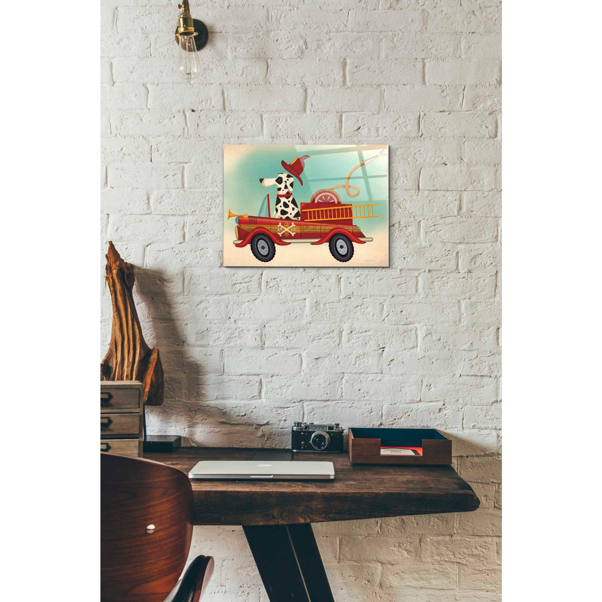 Epic Art 'K9 Fire Department' by Ryan Fowler, Acrylic Glass Wall Art,12x16
