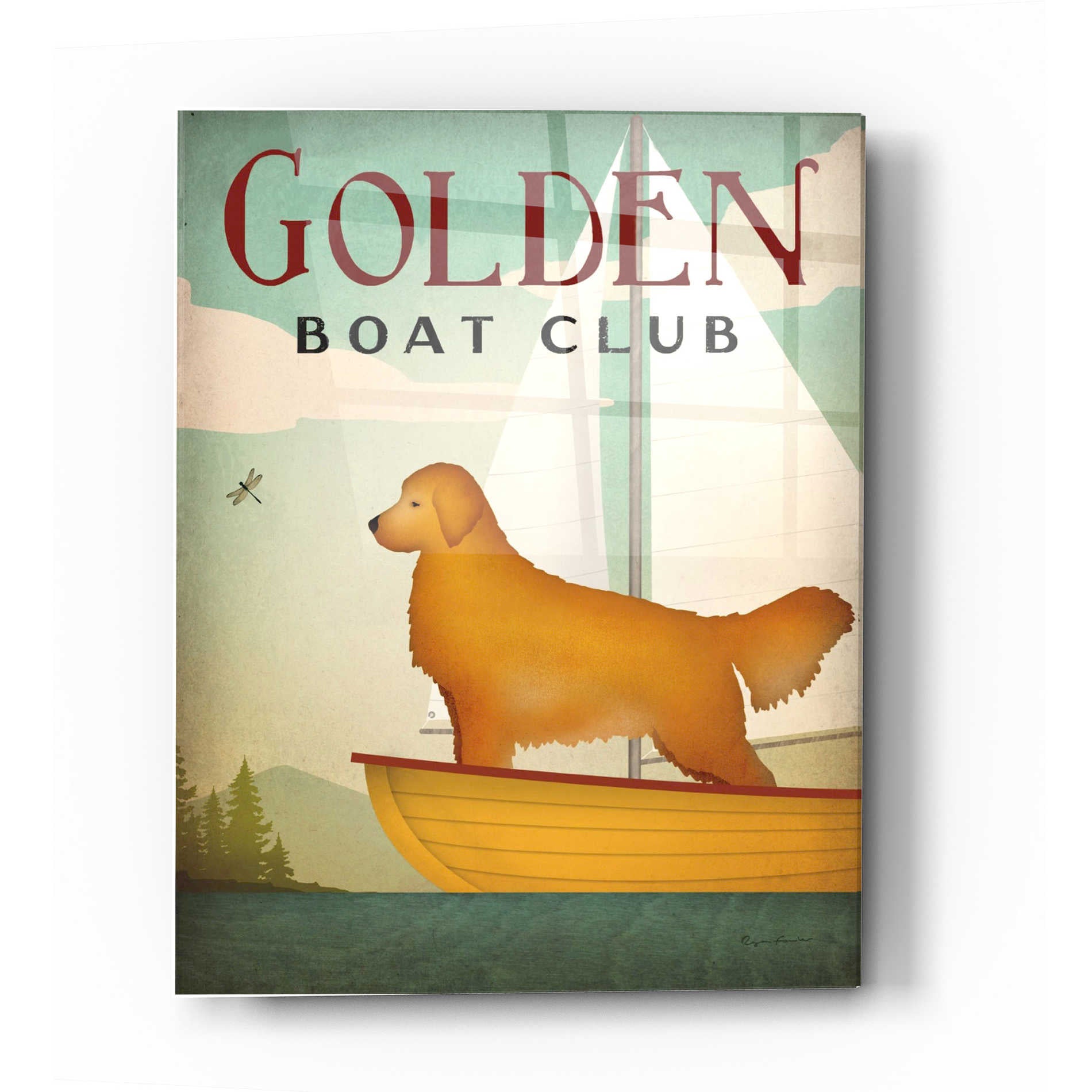 Epic Art 'Golden Sail' by Ryan Fowler, Acrylic Glass Wall Art,12x16