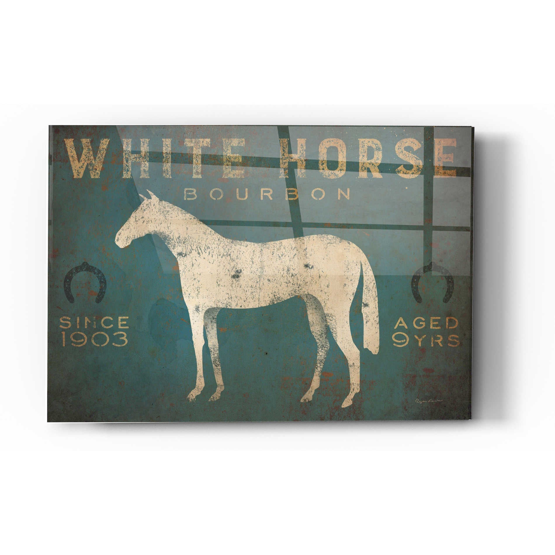 Epic Art 'White Horse No Kentucky' by Ryan Fowler, Acrylic Glass Wall Art,12x16