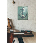 Epic Art 'Nautical Anchor Vertical Blue' by Ryan Fowler, Acrylic Glass Wall Art,12x16