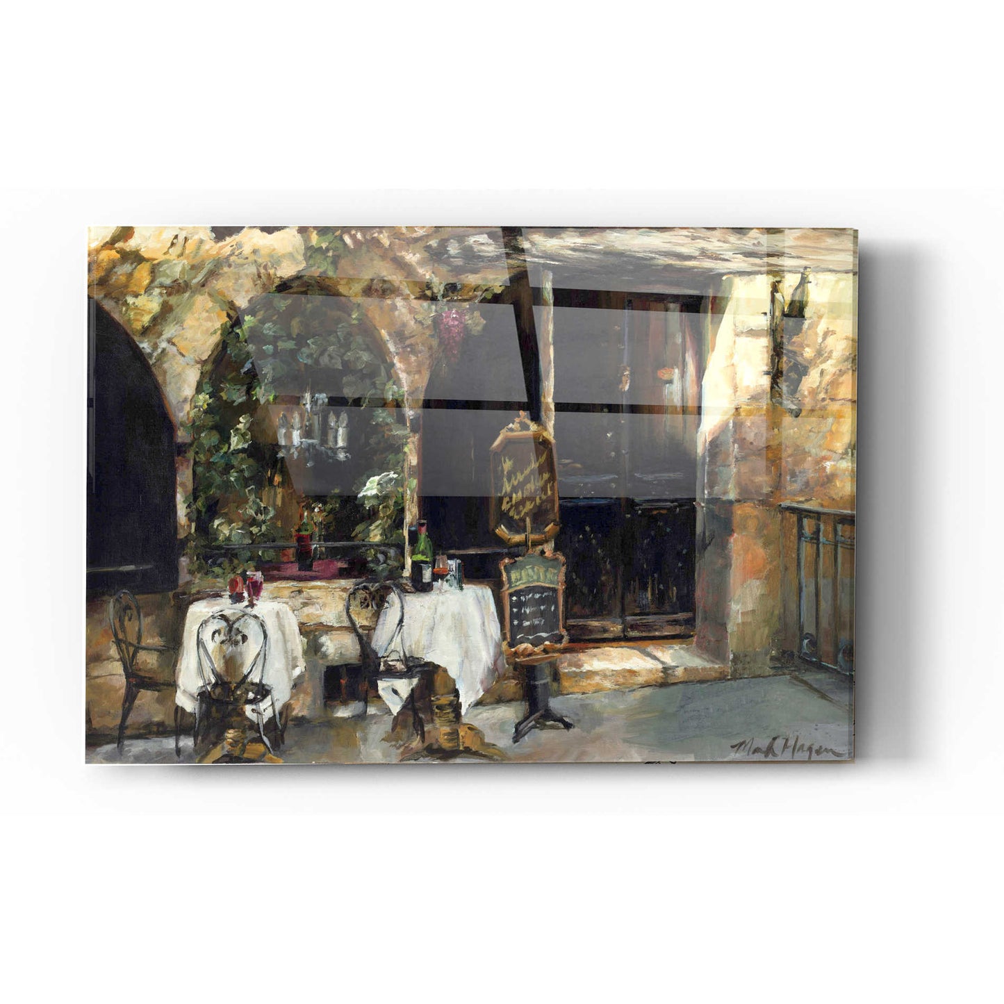 Epic Art 'Meeting at the Cafe' by Marilyn Hageman, Acrylic Glass Wall Art,12x16