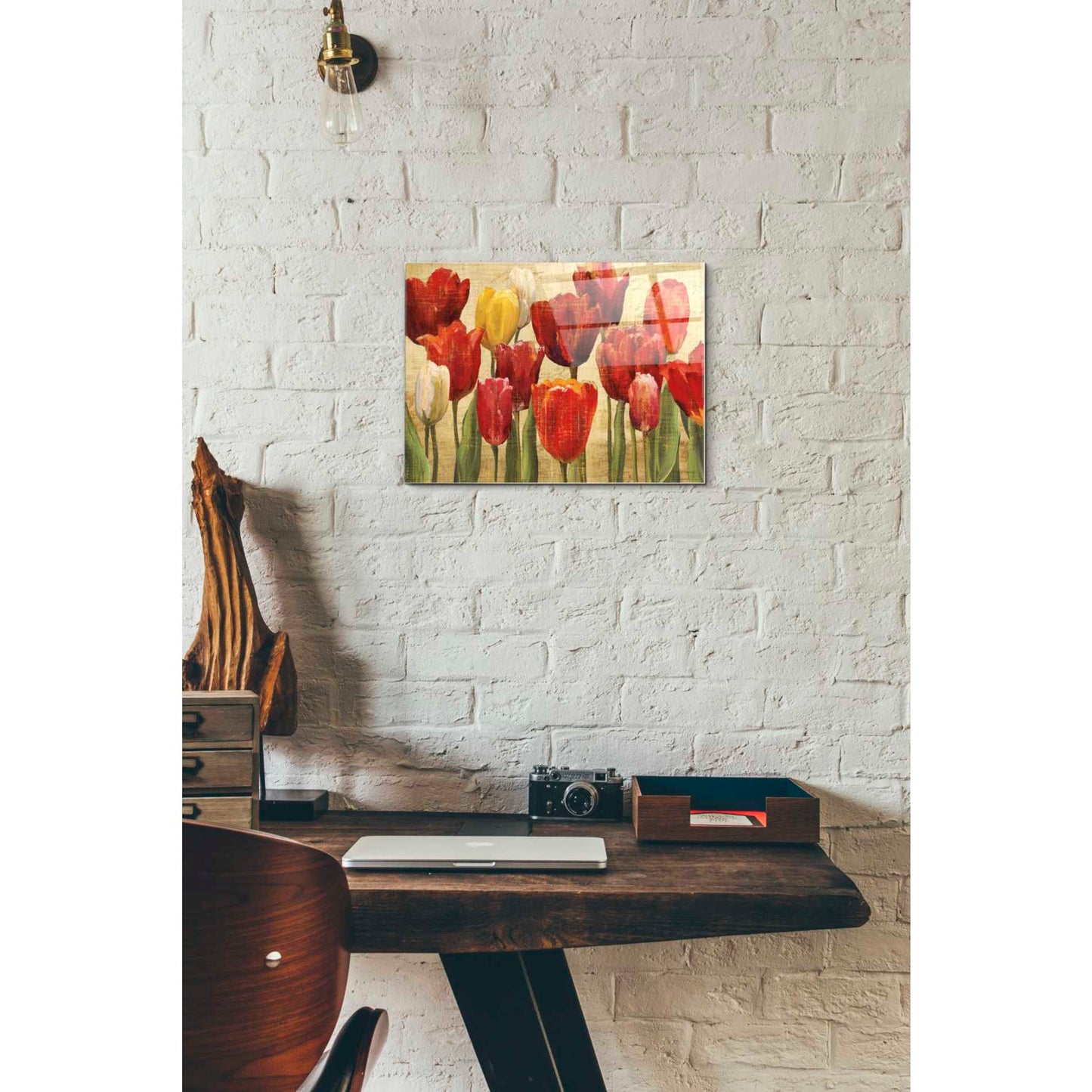 Epic Art 'Tulip Fantasy on Cream' by Marilyn Hageman, Acrylic Glass Wall Art,12x16