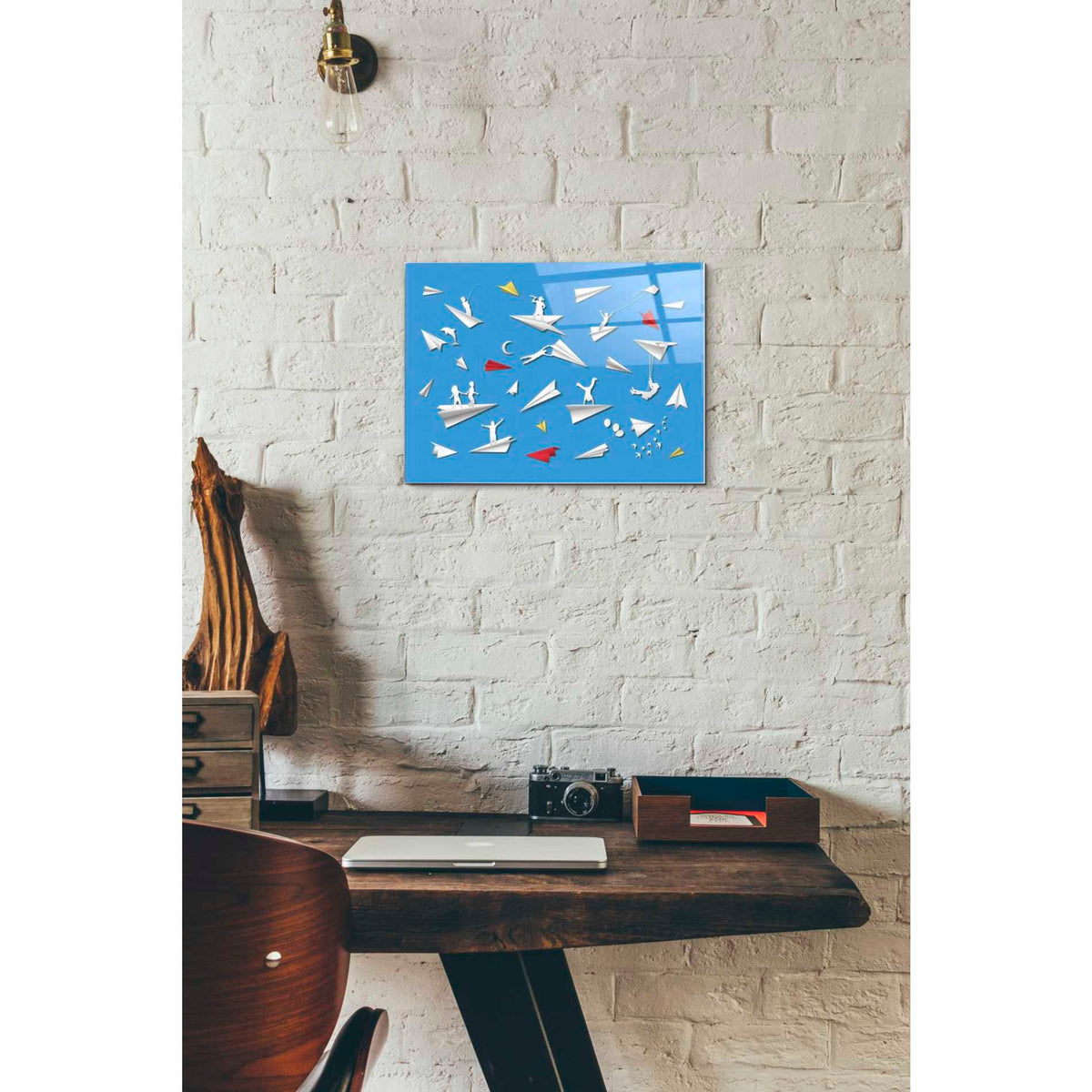 Epic Art 'Paper Planes' Acrylic Glass Wall Art,12x16