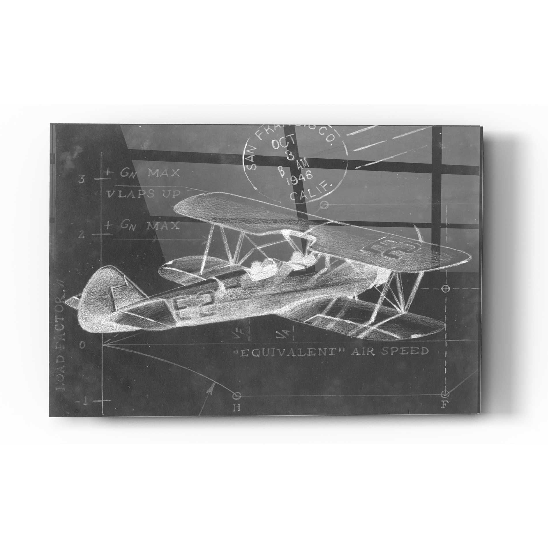 Epic Art 'Flight Schematic I' by Ethan Harper Acrylic Glass Wall Art,12x16