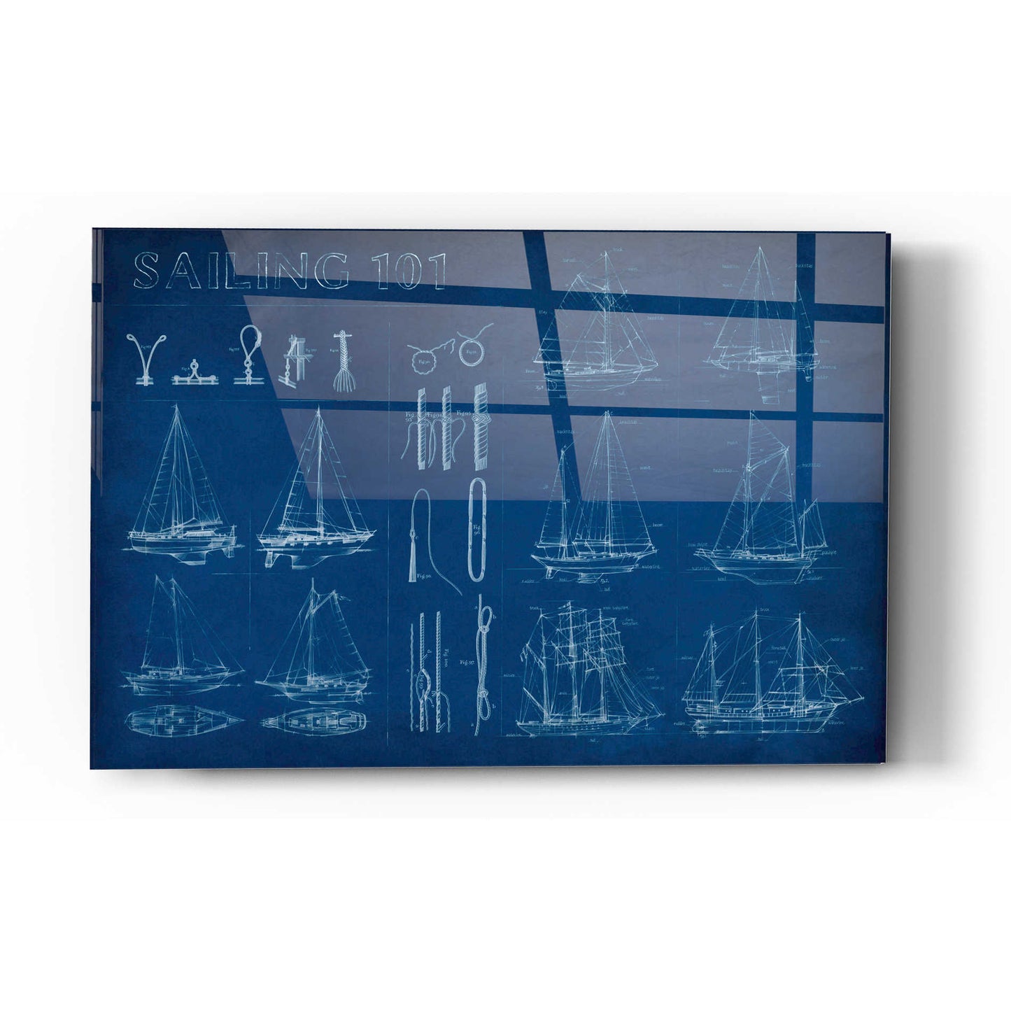 Epic Art 'Sailing Infograph' by Ethan Harper Acrylic Glass Wall Art,12x16