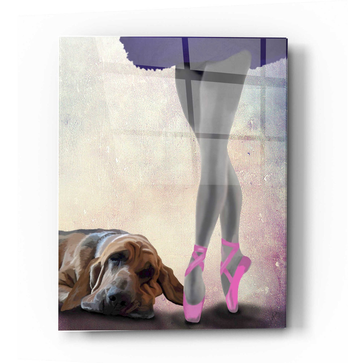Epic Art 'Bloodhound And Ballet Dancer' by Fab Funky Acrylic Glass Wall Art,12x16