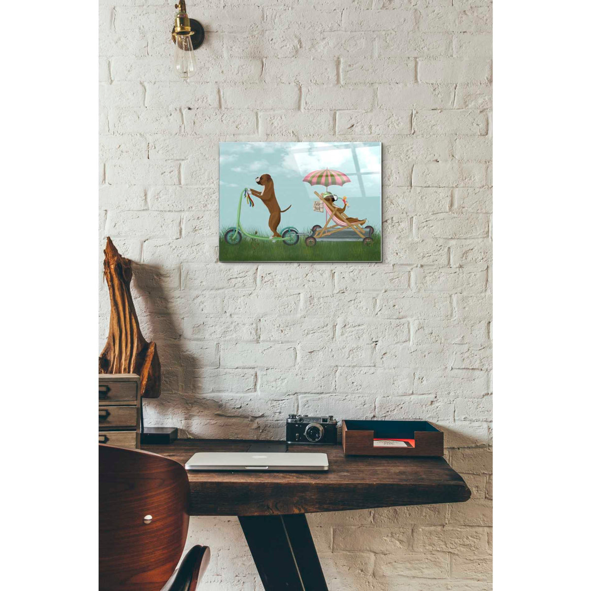 Epic Art 'Boxer Scooter' by Fab Funky Acrylic Glass Wall Art,12x16