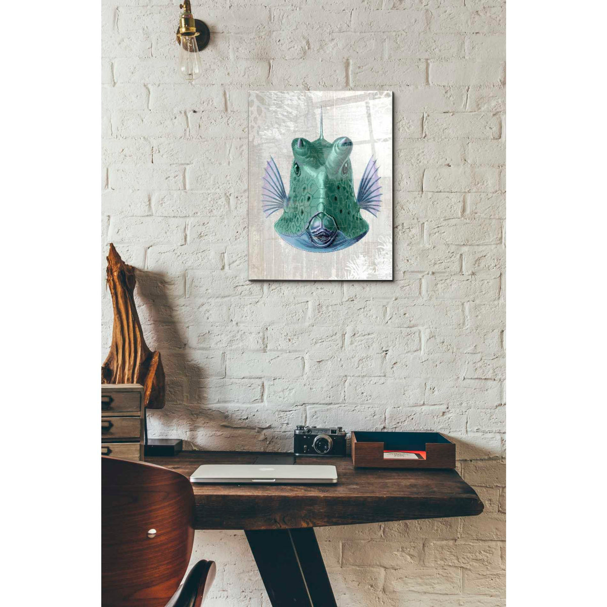 Epic Art 'Cowfish' by Fab Funky Acrylic Glass Wall Art,12x16
