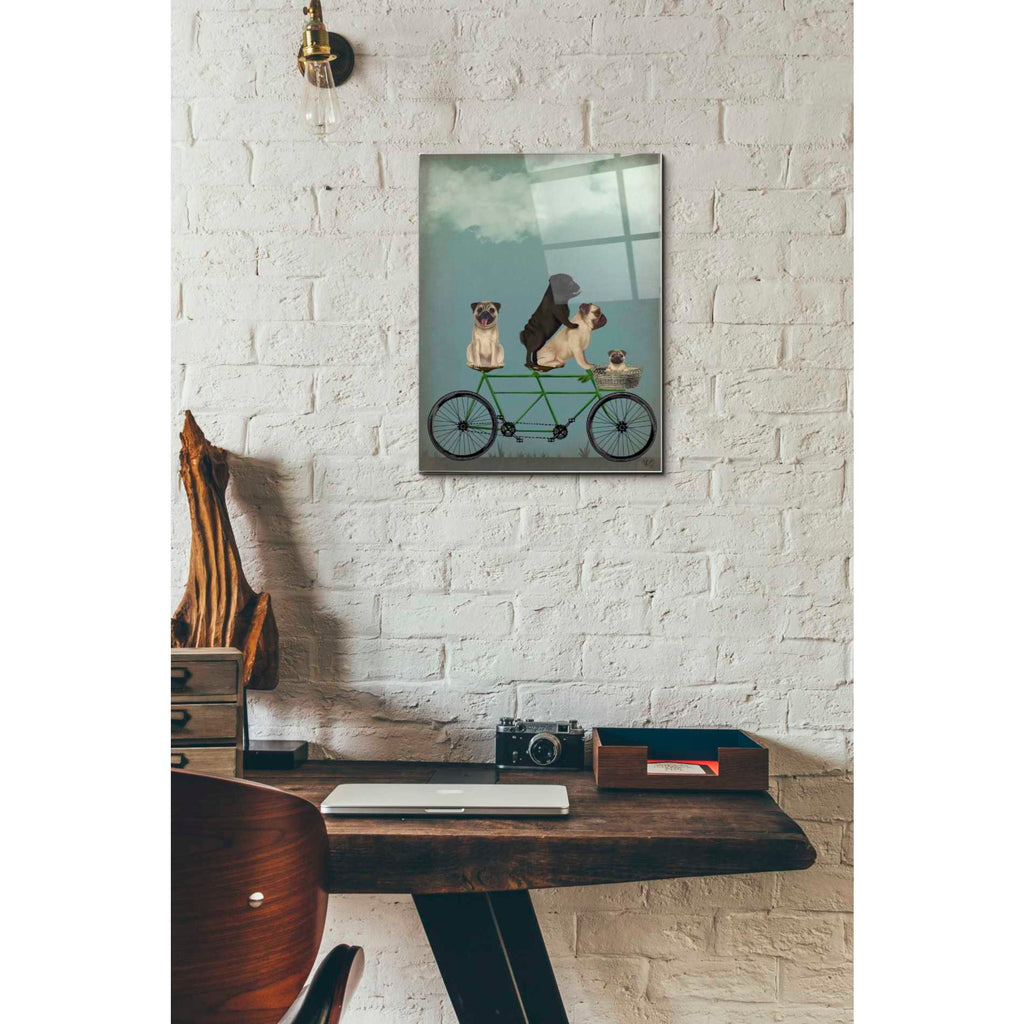 Epic Art 'Pug Tandem' by Fab Funky Acrylic Glass Wall Art,12x16