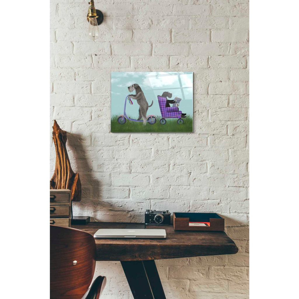 Epic Art 'Schnauzer Scooter' by Fab Funky Acrylic Glass Wall Art,12x16
