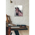 Epic Art 'Zebra, Red Love Hearts' by Fab Funky Acrylic Glass Wall Art,12x16