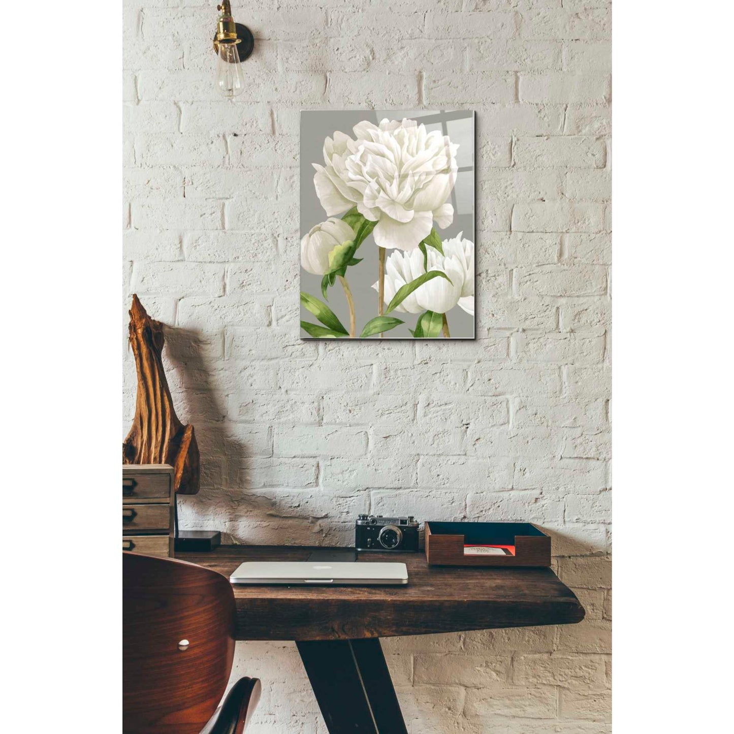 Epic Art 'White Peonies II' by Grace Popp Acrylic Glass Wall Art,12x16