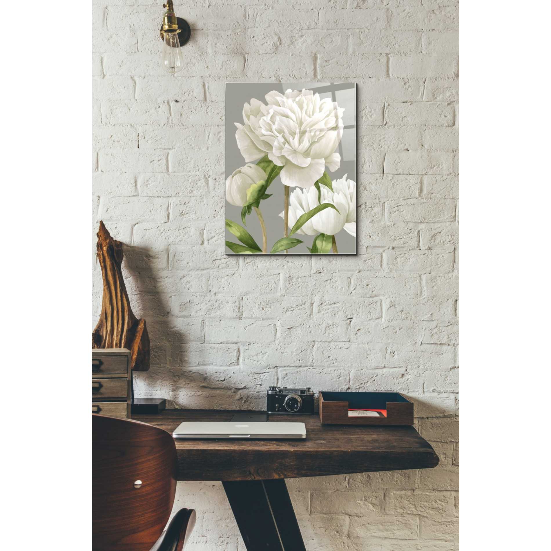 Epic Art 'White Peonies II' by Grace Popp Acrylic Glass Wall Art,12x16