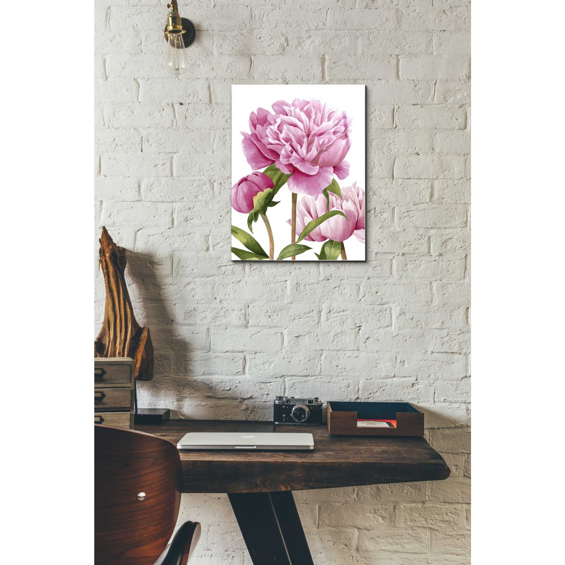 Epic Art 'Winsome Peonies II' by Grace Popp Acrylic Glass Wall Art,12x16