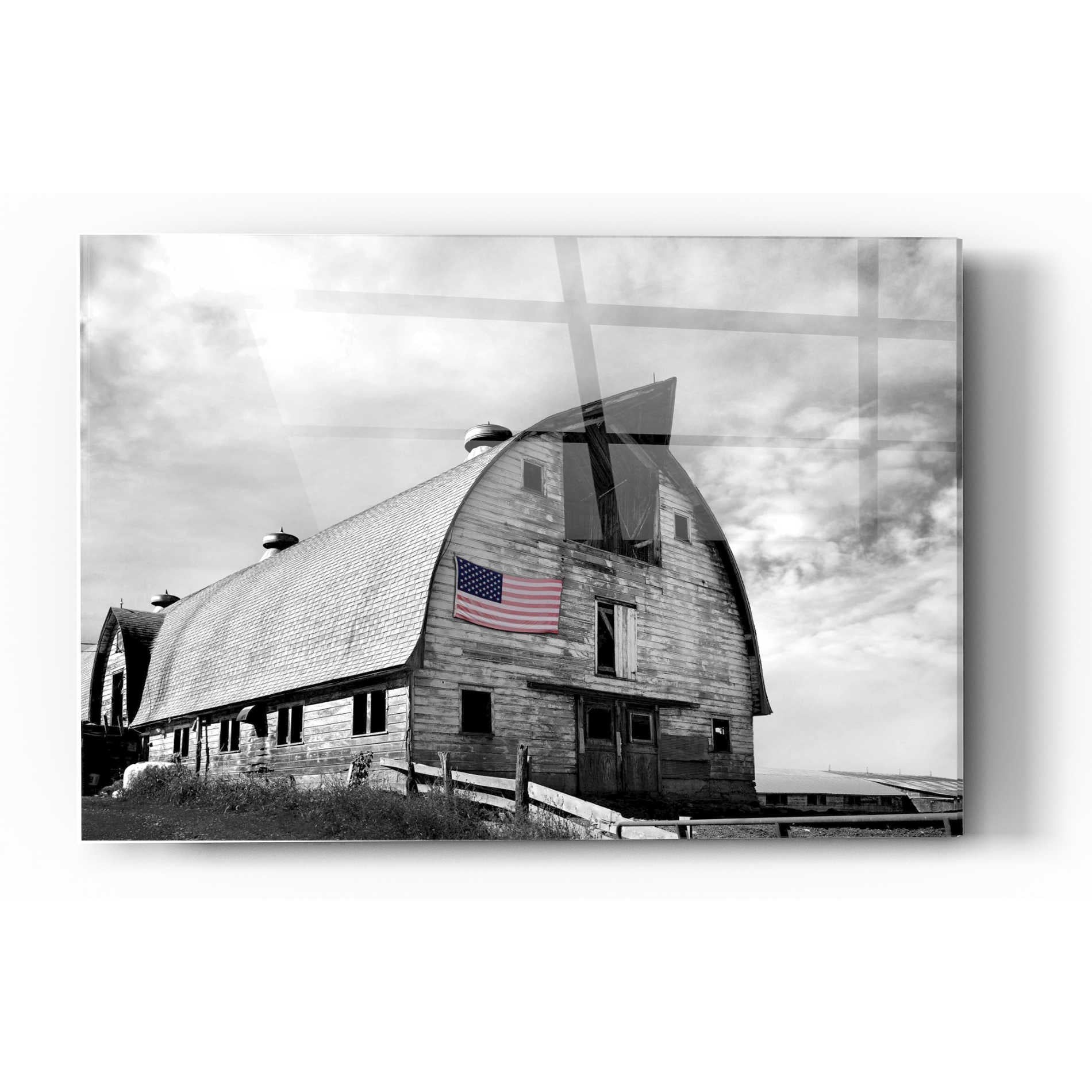 Epic Art 'Flags of Our Farmers X' by James McLoughlin Acrylic Glass Wall Art,12x16