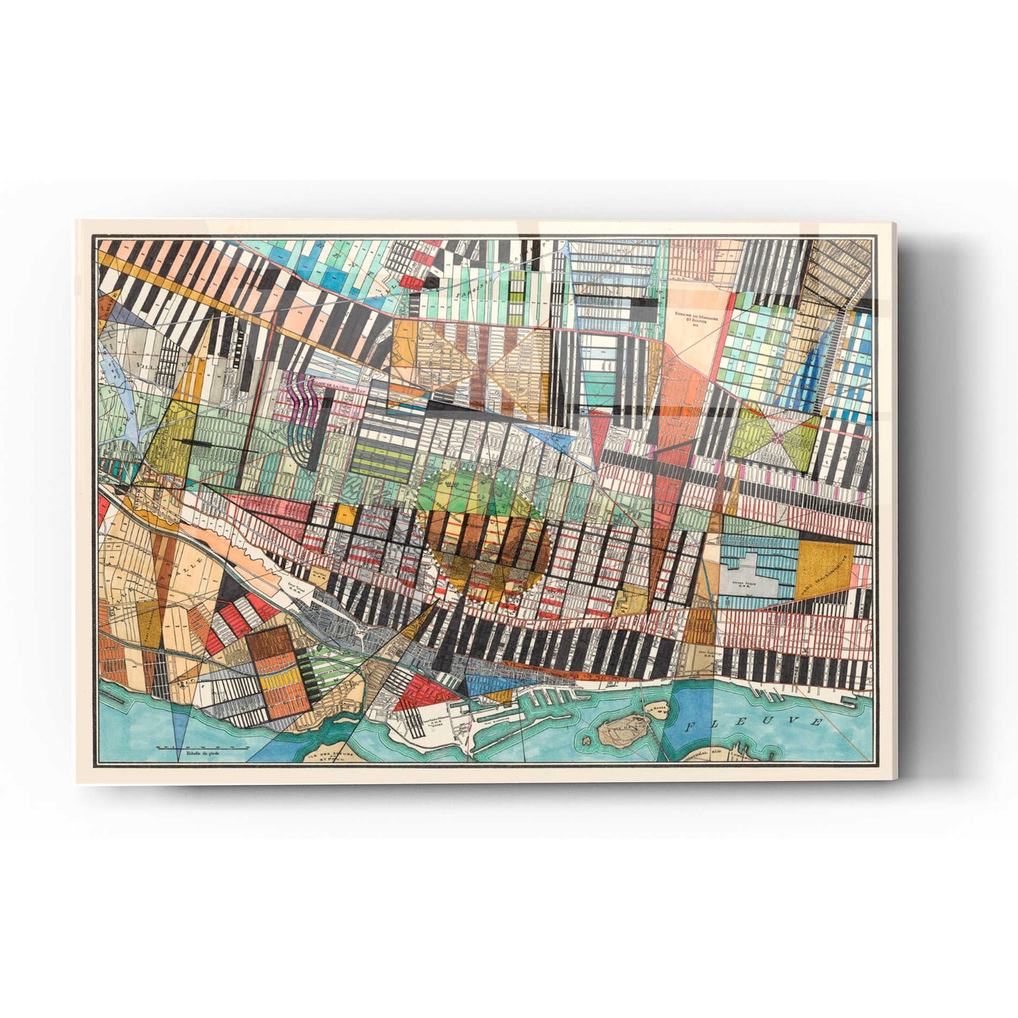 Epic Art 'Modern Map of Montreal' by Nikki Galapon Acrylic Glass Wall Art,12x16