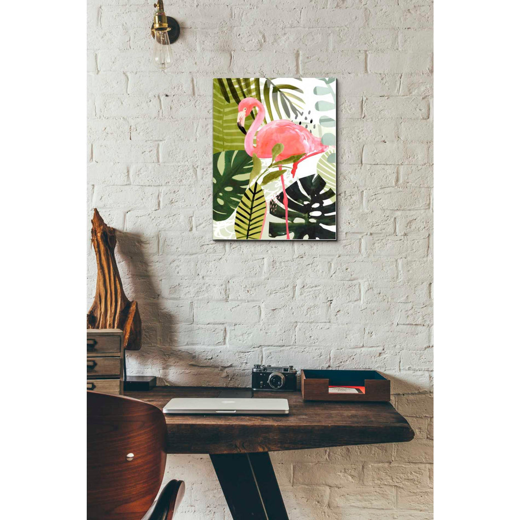 Epic Art 'Flamingo Forest I' by Victoria Borges Acrylic Glass Wall Art,12x16