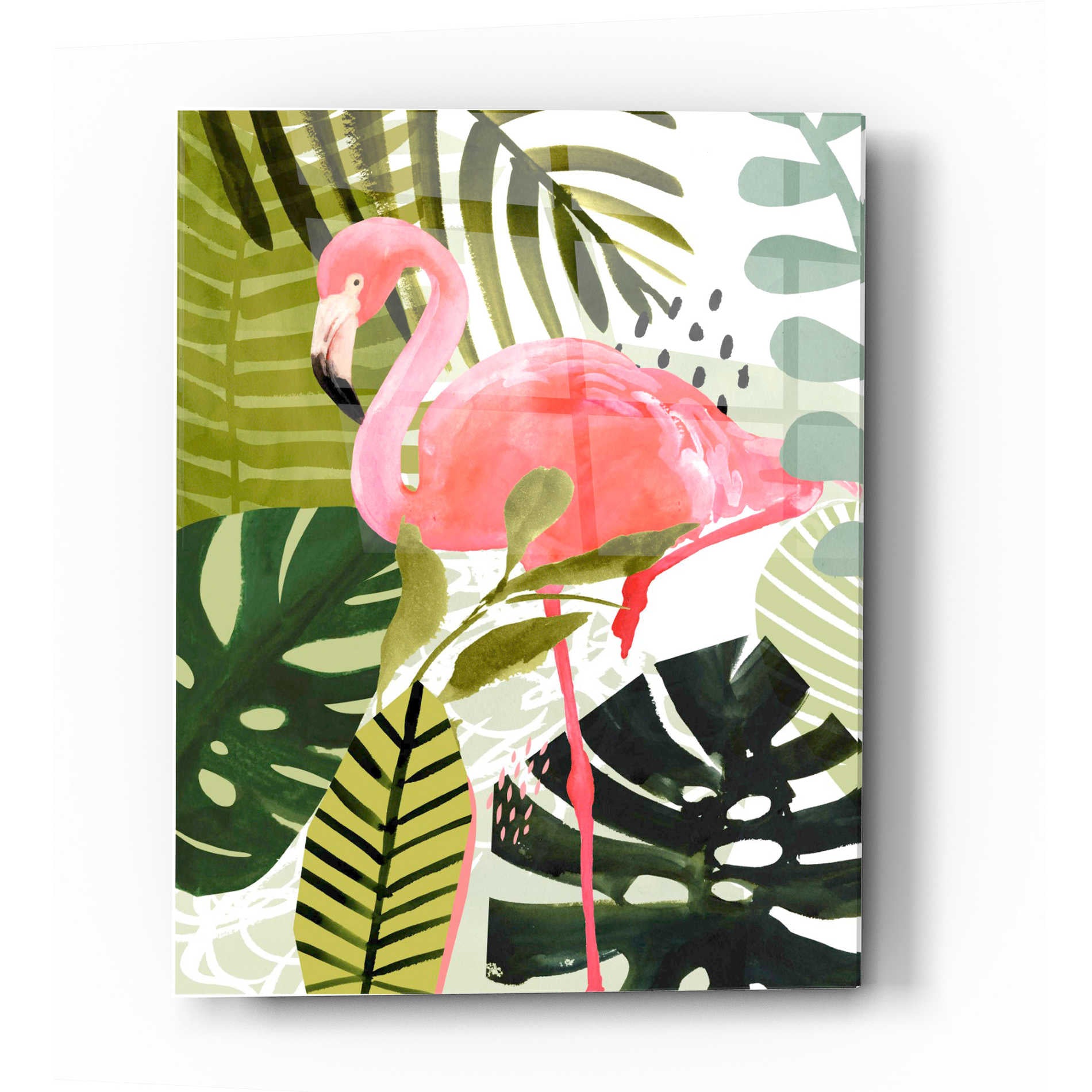 Epic Art 'Flamingo Forest I' by Victoria Borges Acrylic Glass Wall Art,12x16